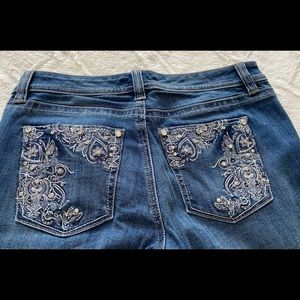 WHBM slim crop embellished jeans NWOT